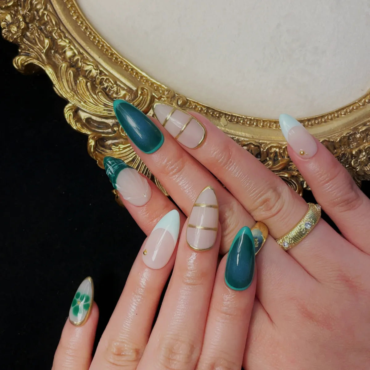 Press On Nail Forest Blade