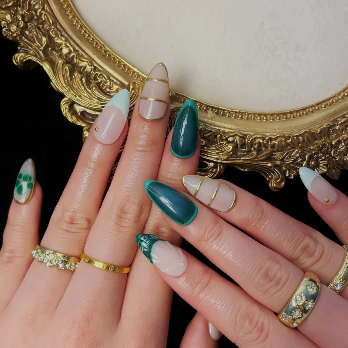 Press On Nail Forest Blade