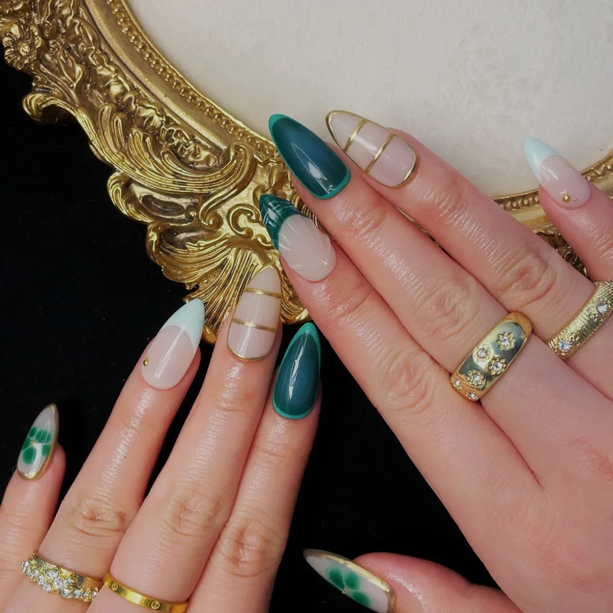 Press On Nail Forest Blade