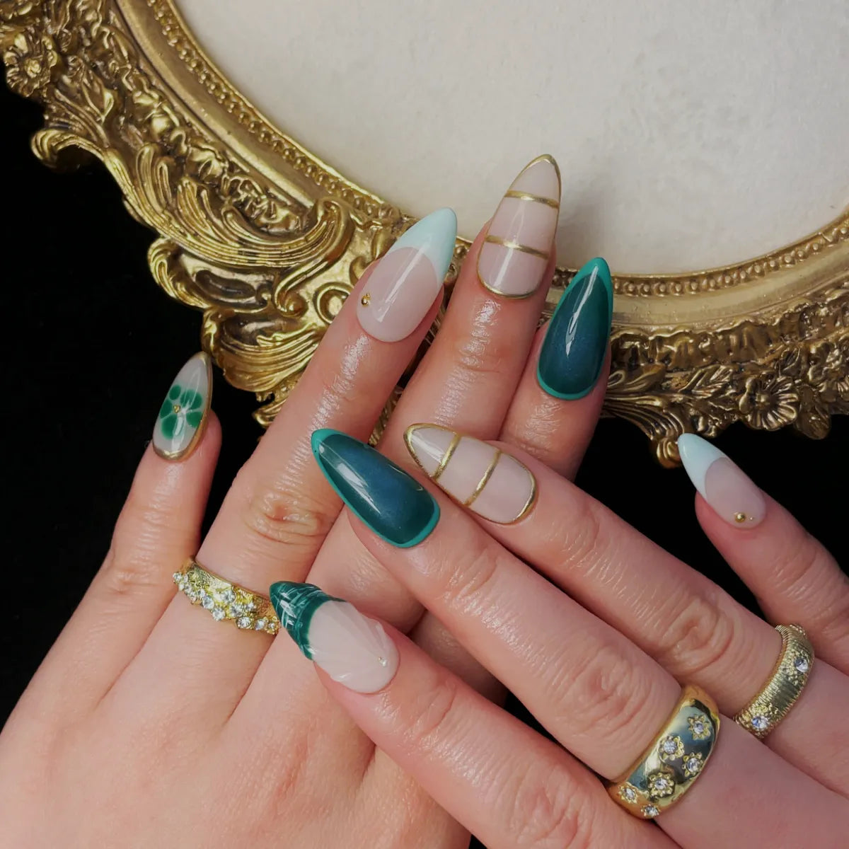 Press On Nail Forest Blade