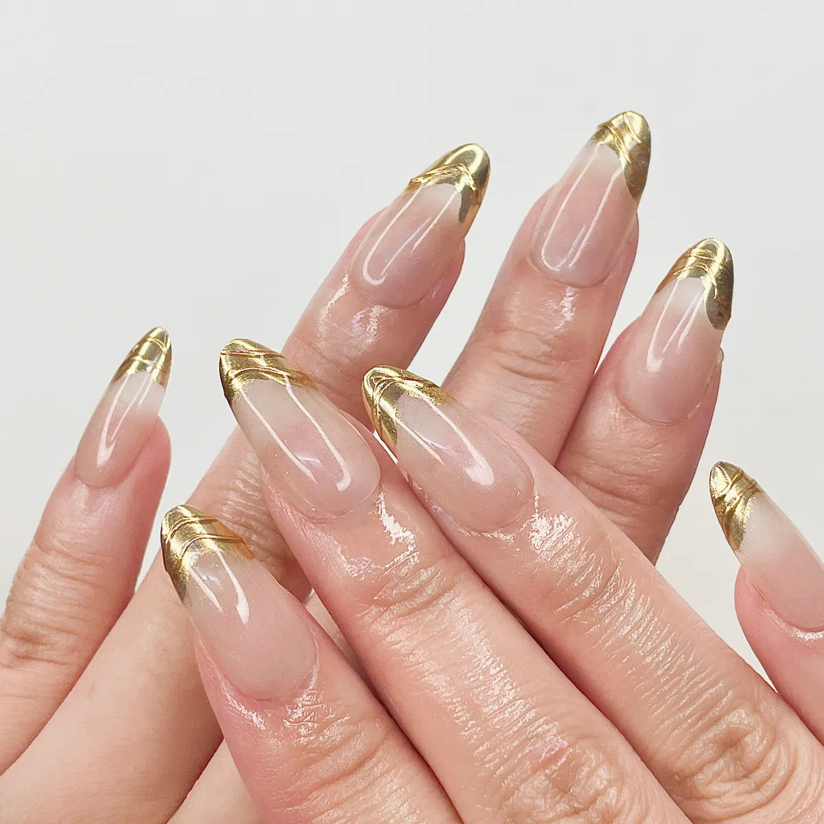 Press On Nail Golden Butterfly