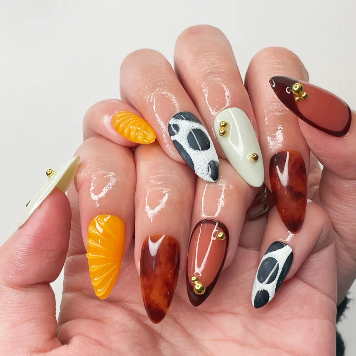 Press On Nail Amber Strike