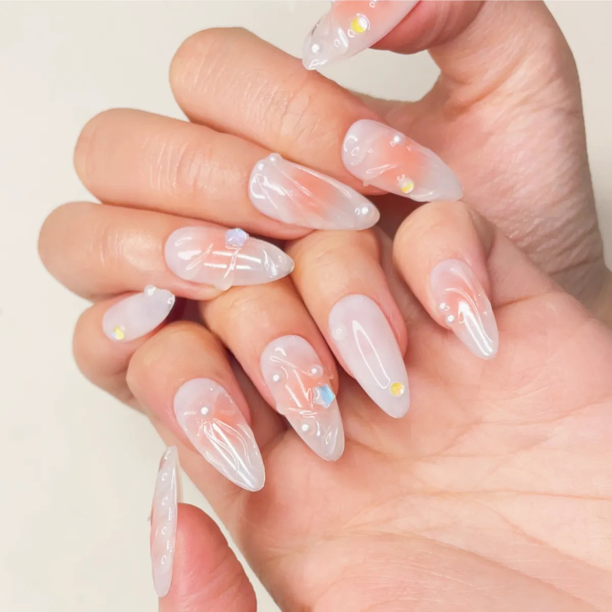 Press On Nail Crystal Blush Allure