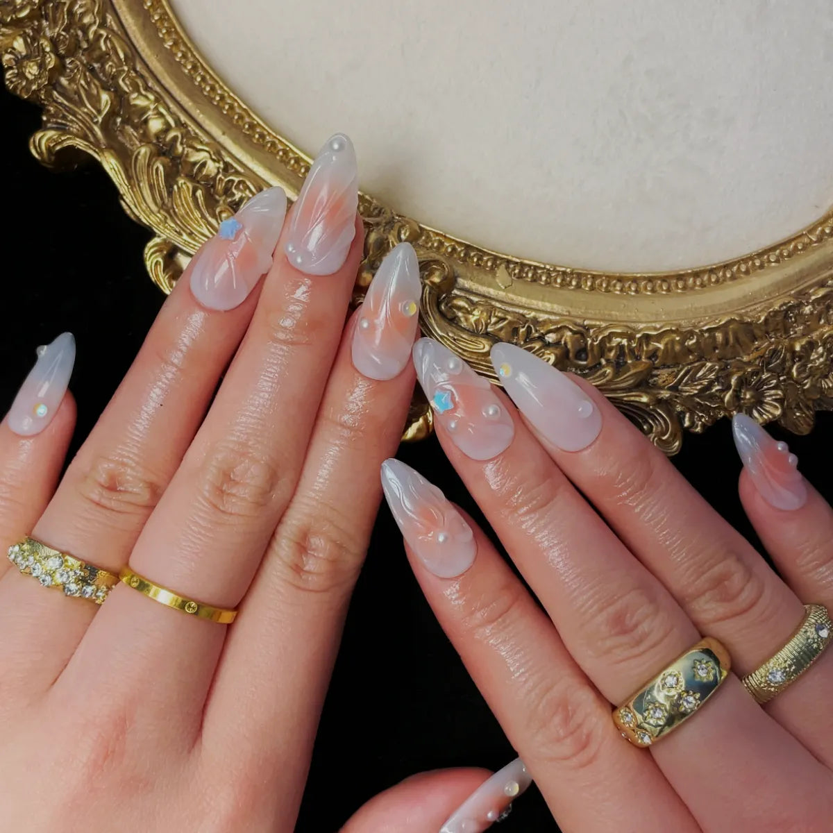 Press On Nail Crystal Blush Allure