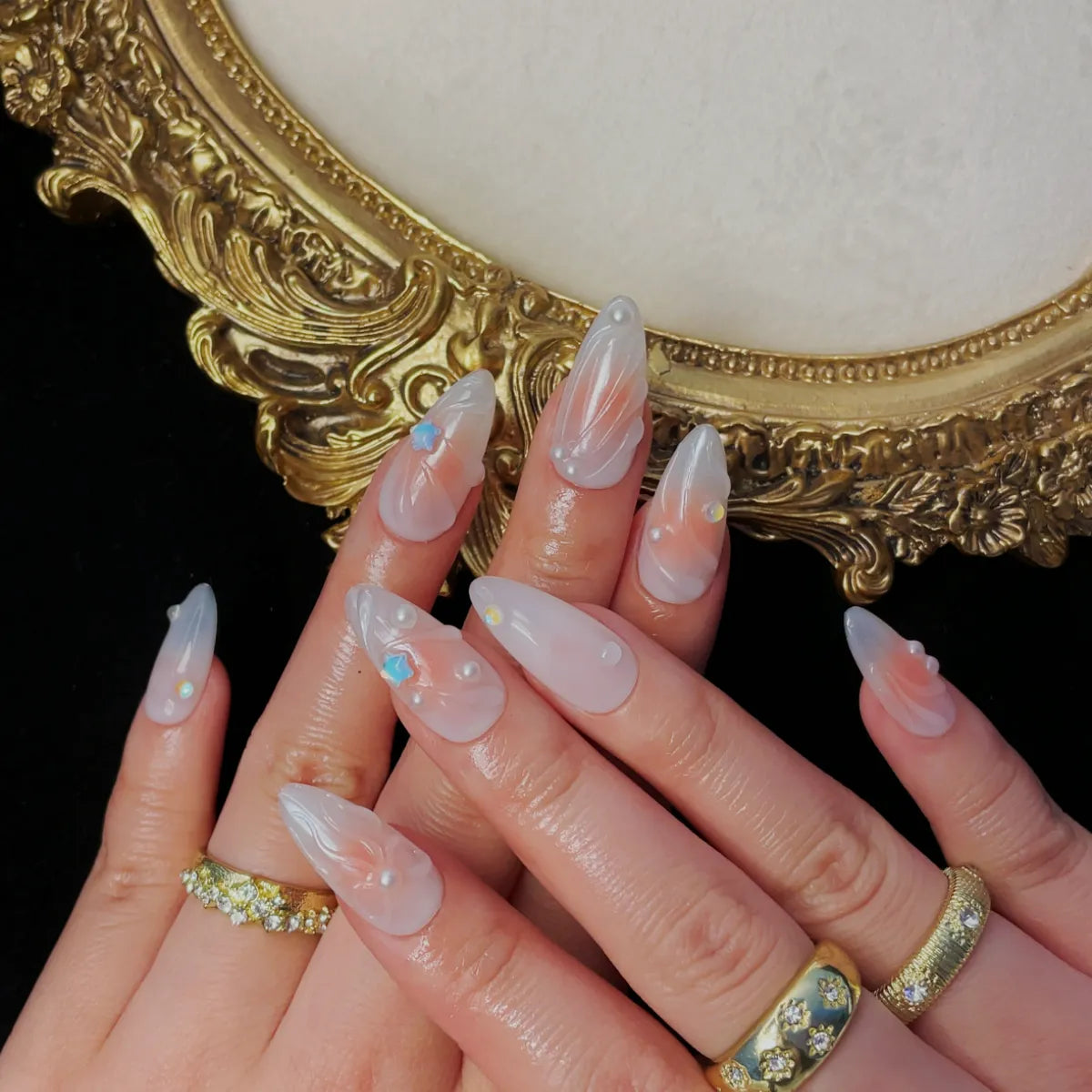 Press On Nail Crystal Blush Allure
