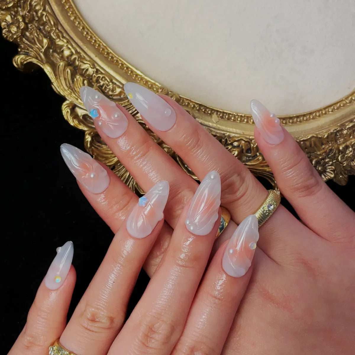 Press On Nail Crystal Blush Allure