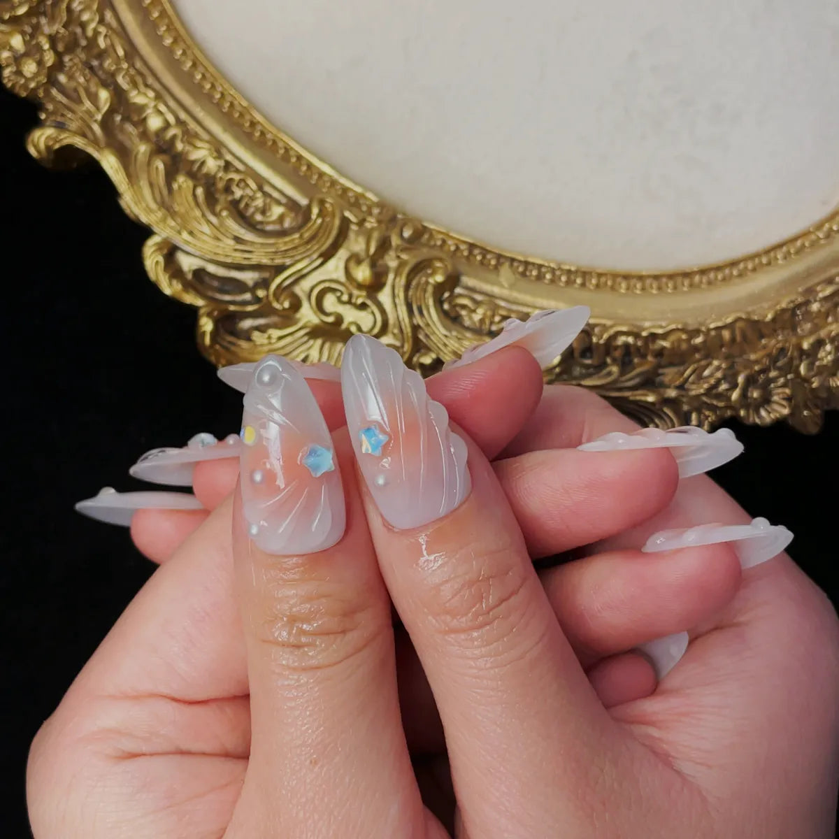 Press On Nail Crystal Blush Allure