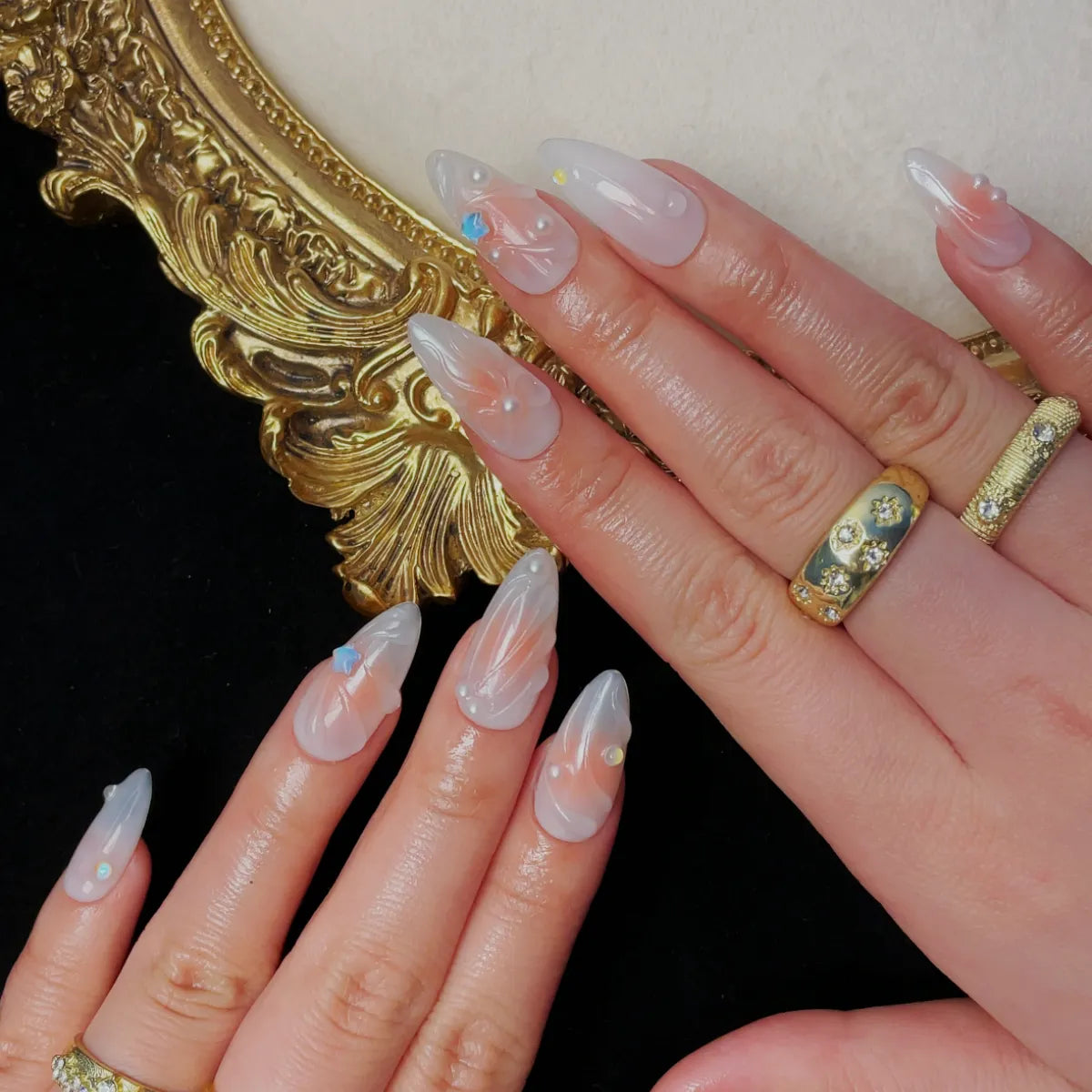 Press On Nail Crystal Blush Allure