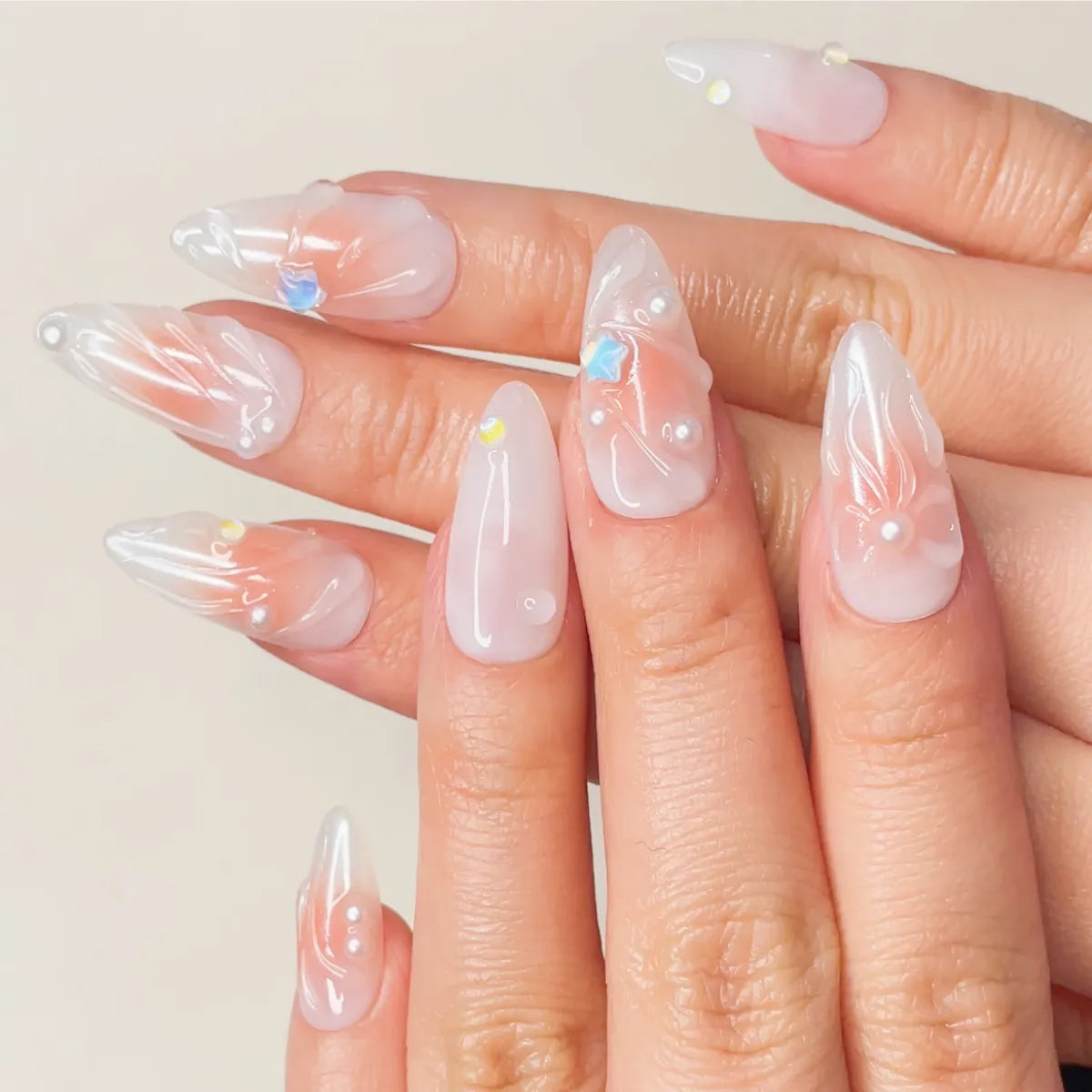 Press On Nail Crystal Blush Allure