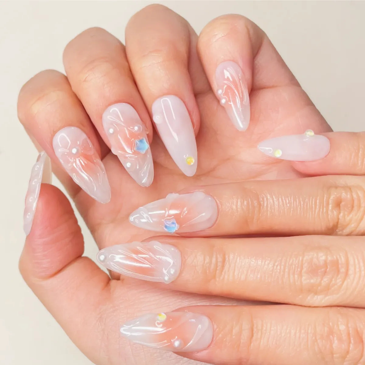 Press On Nail Crystal Blush Allure