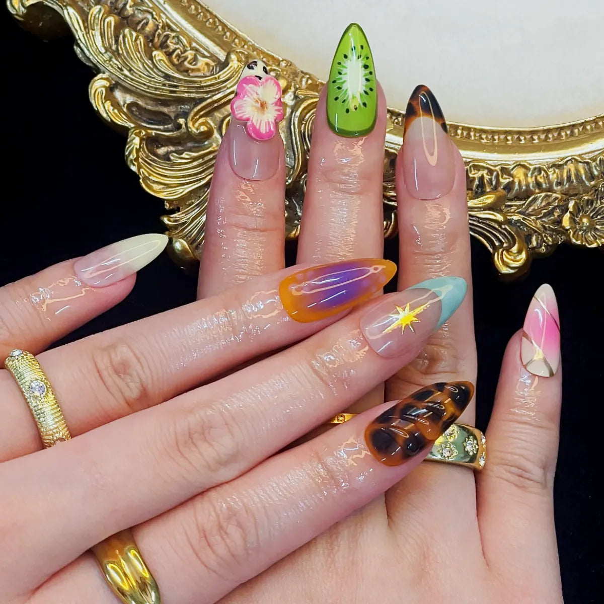 Press On Nail Kiwi Garden