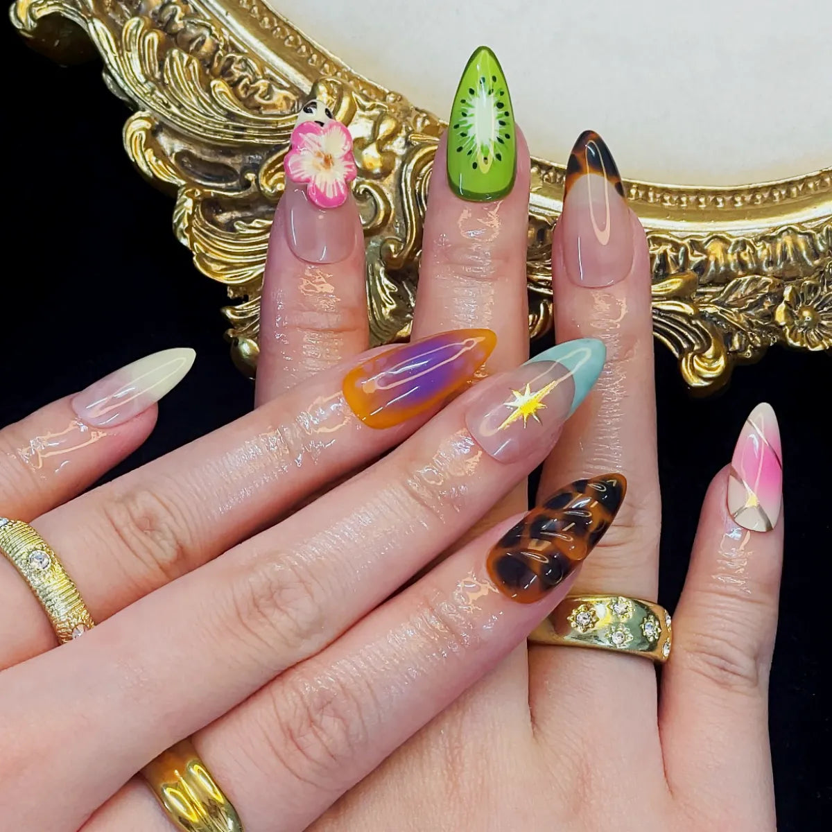 Press On Nail Kiwi Garden