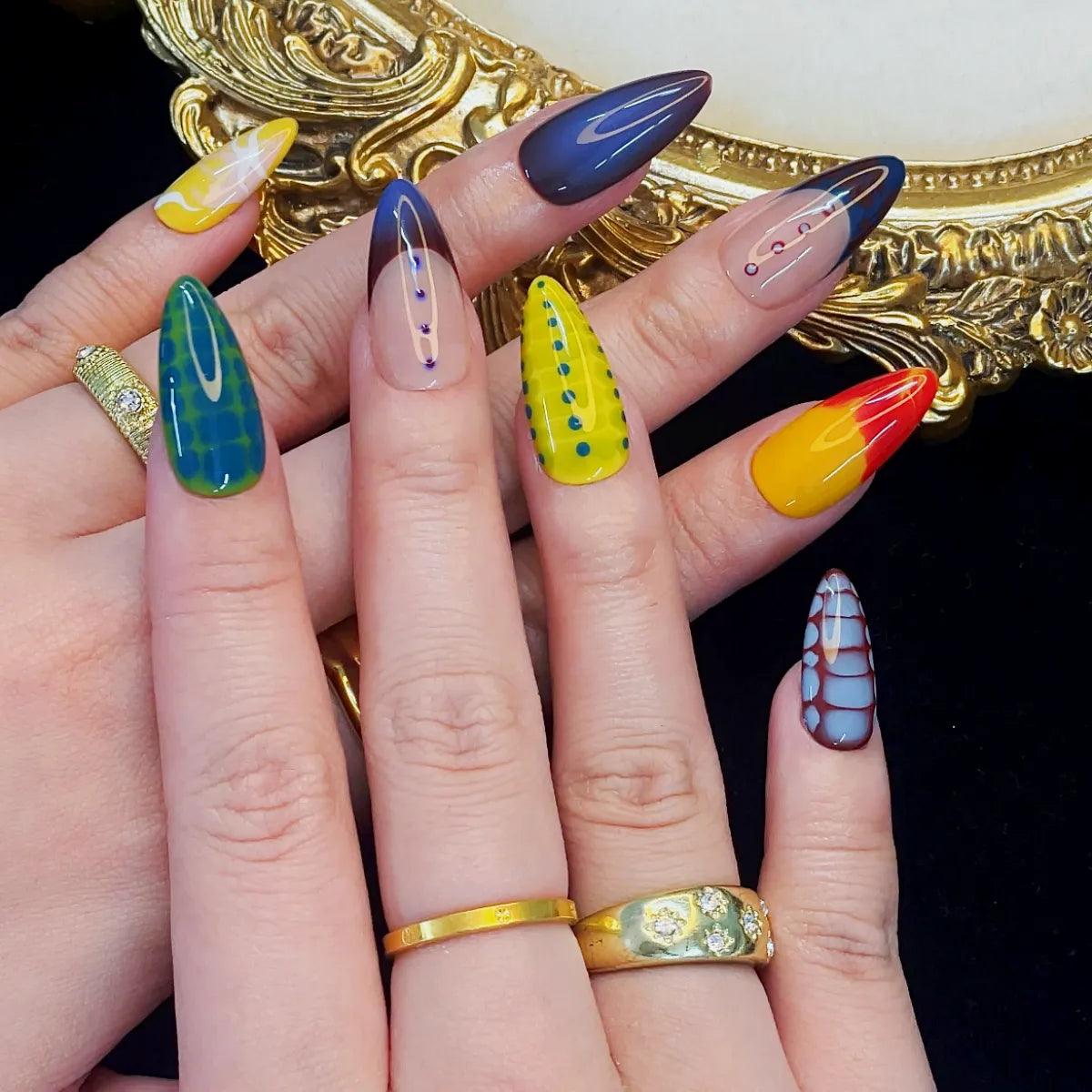 Press On Nail Multicolor Moods