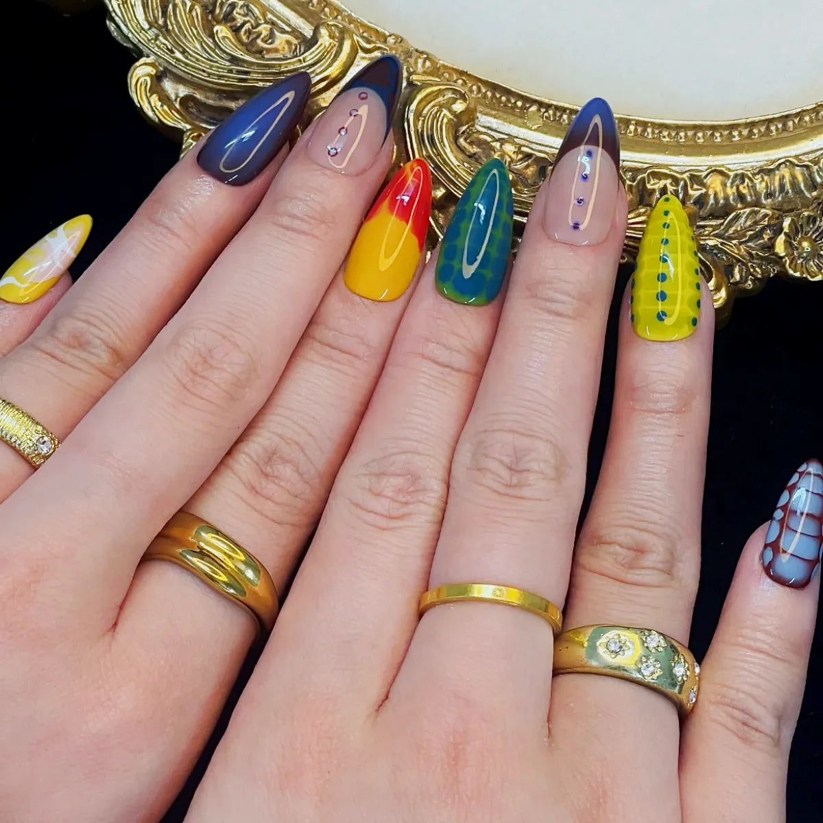 Press On Nail Multicolor Moods