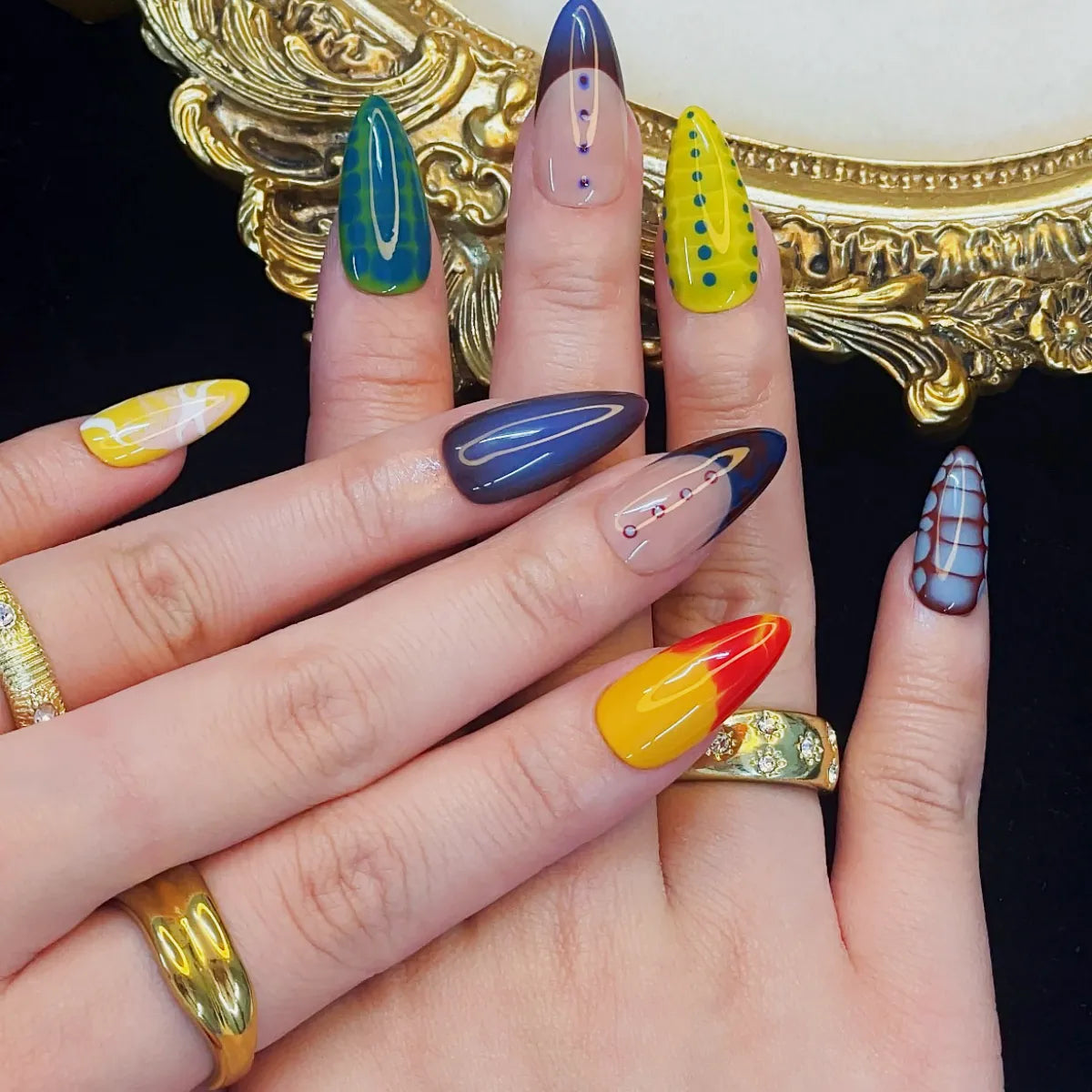 Press On Nail Multicolor Moods