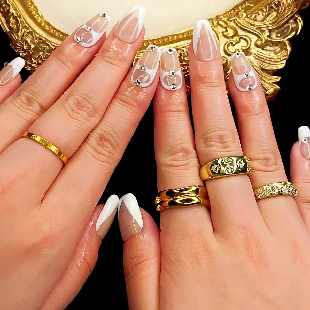Press On Nail Pure Nude Accent Pumpkin Spid