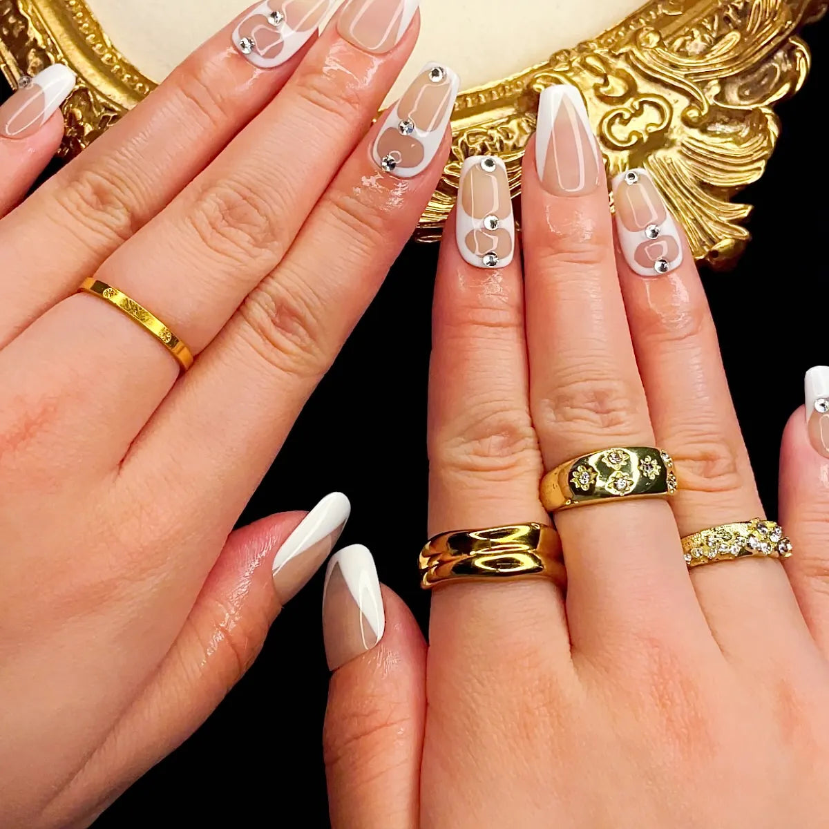 Press On Nail Pure Nude Accent Pumpkin Spid