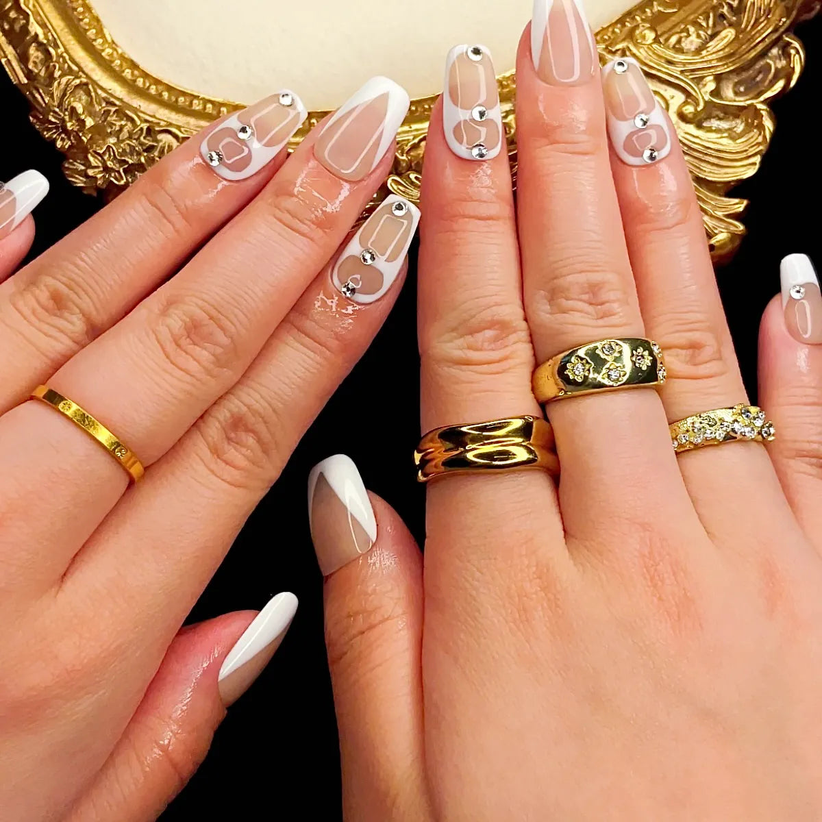 Press On Nail Pure Nude Accent Pumpkin Spid