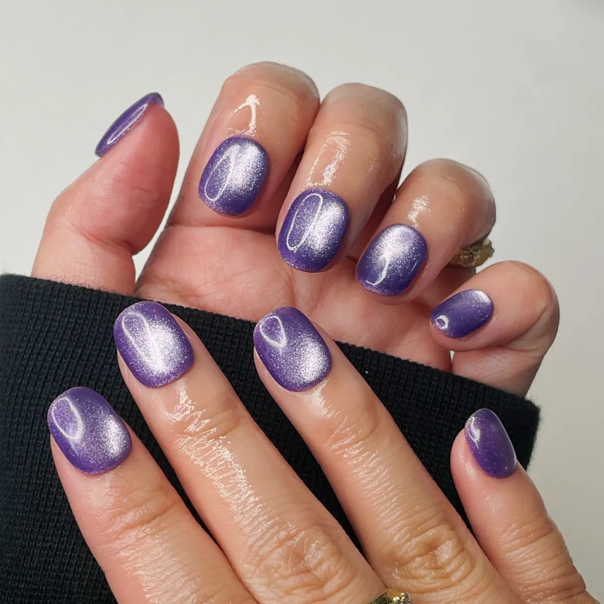 Press On Nail Cat - Eye Purple Haze