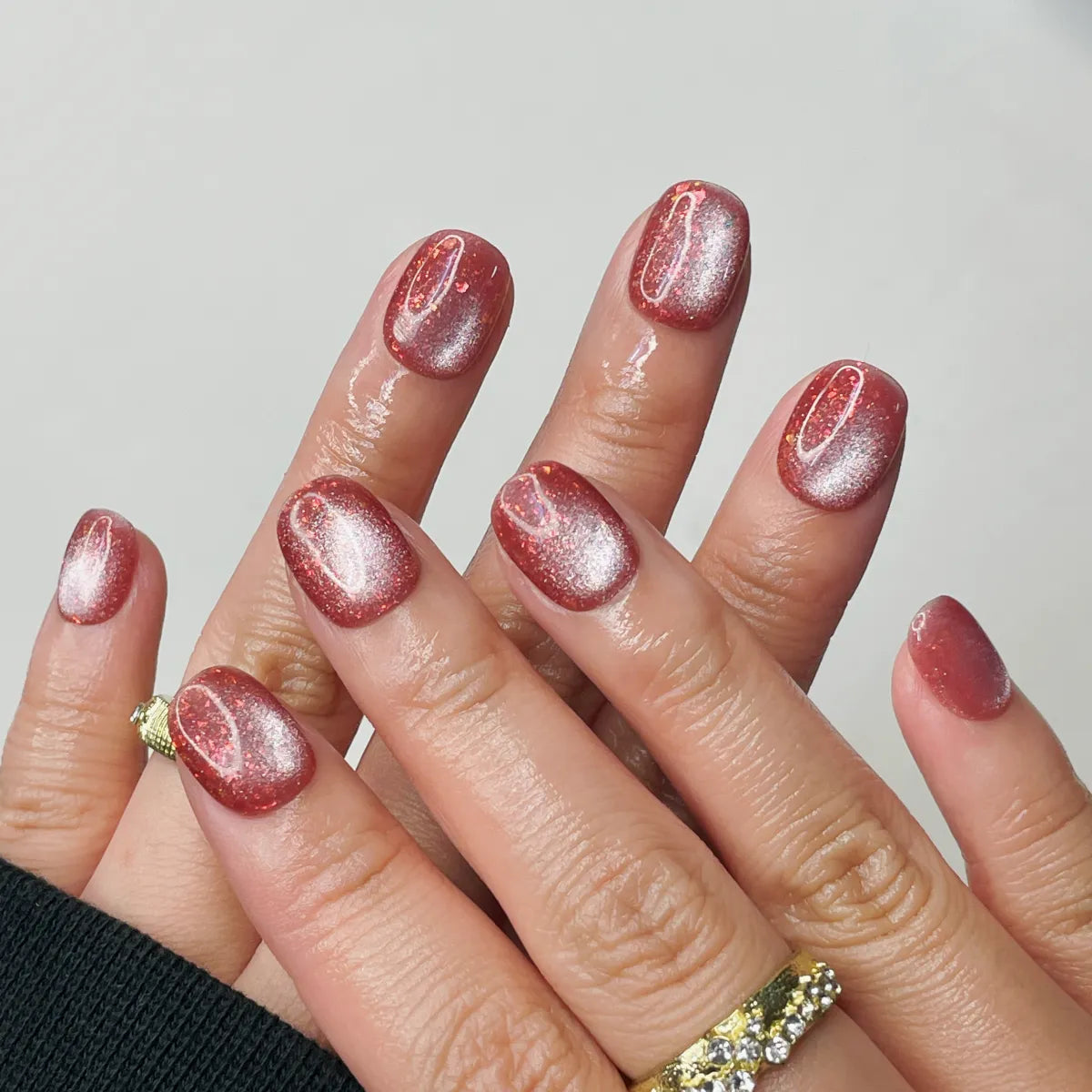 Press On Nail Cat - Eye Galaxy Glam