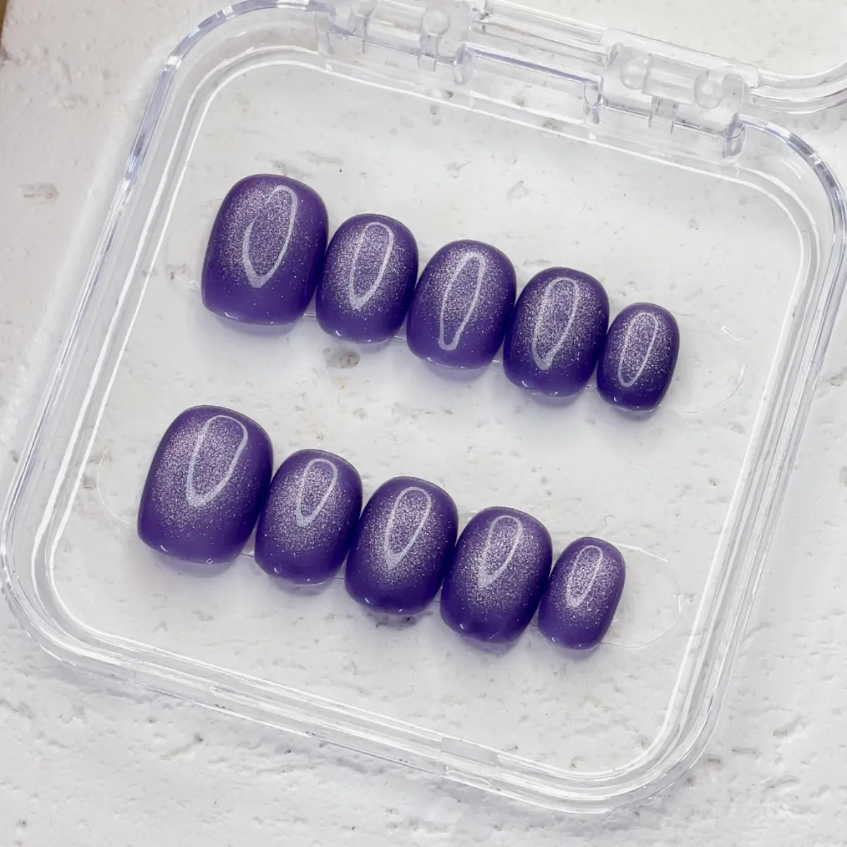 Press On Nail Cat - Eye Purple Haze