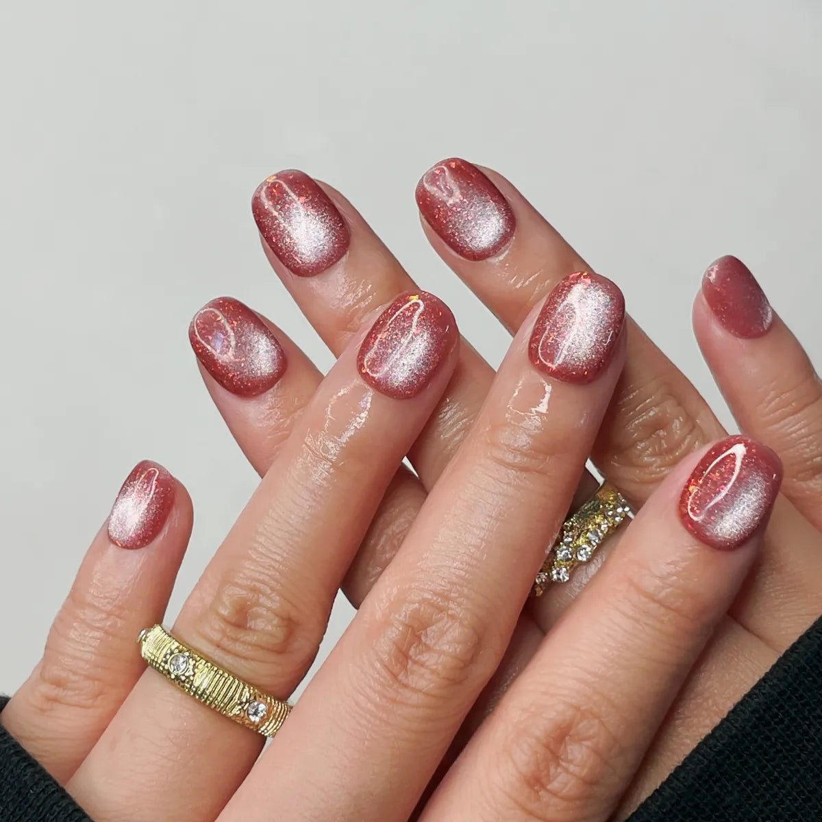 Press On Nail Cat - Eye Galaxy Glam