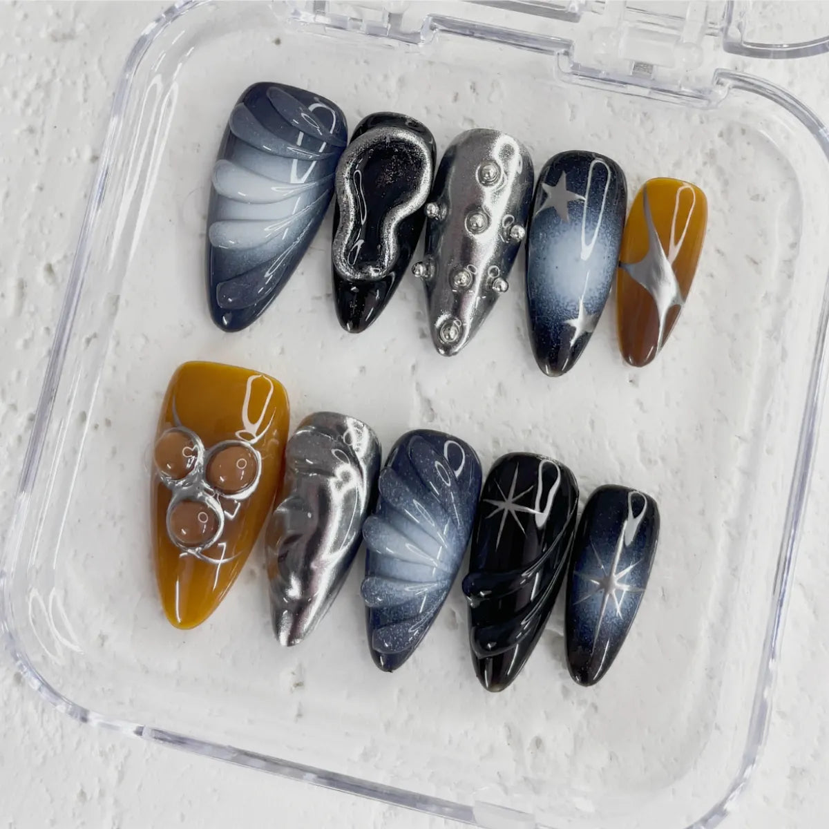 Press On Nail Obsidian Starfall