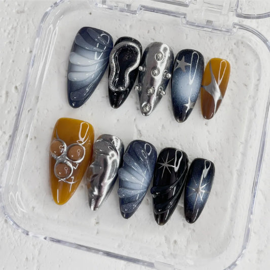Press On Nail Obsidian Starfall