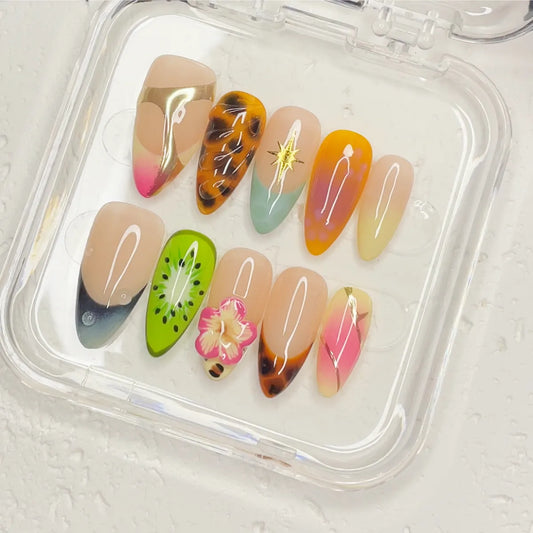 Press On Nail Kiwi Garden