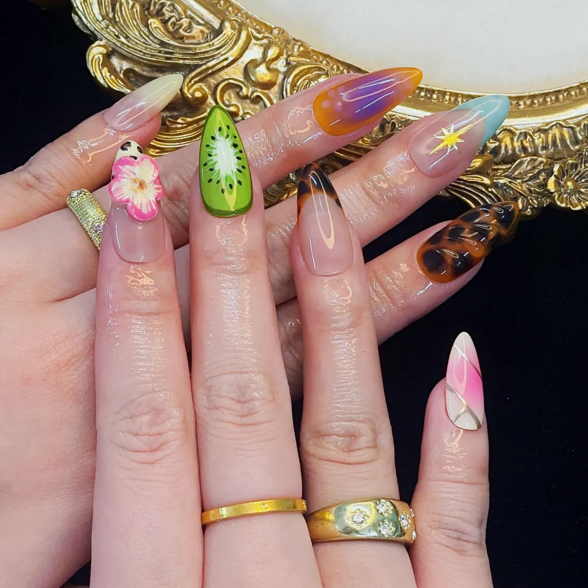 Press On Nail Kiwi Garden