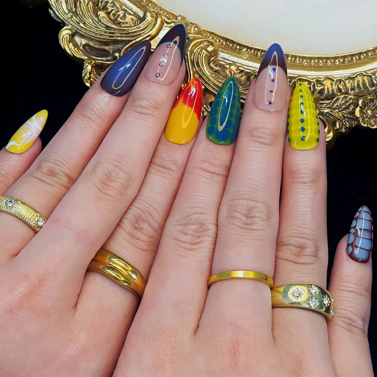 Press On Nail Multicolor Moods