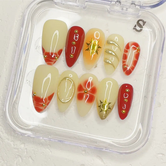 Press On Nail Golden Sun