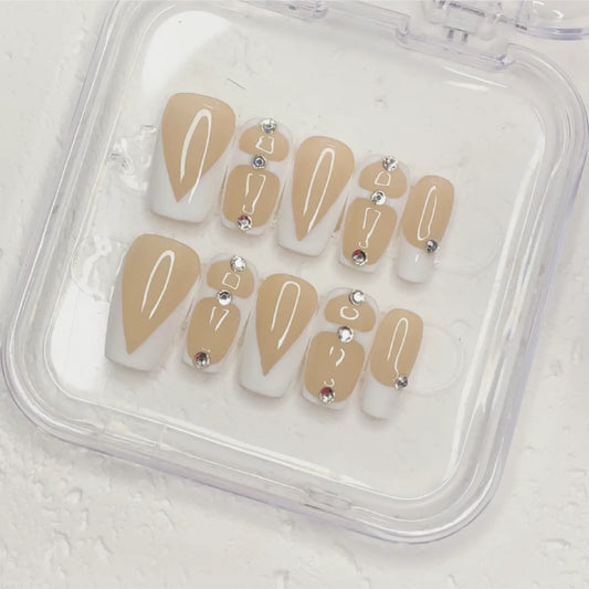 Press On Nail Pure Nude Accent Pumpkin Spid