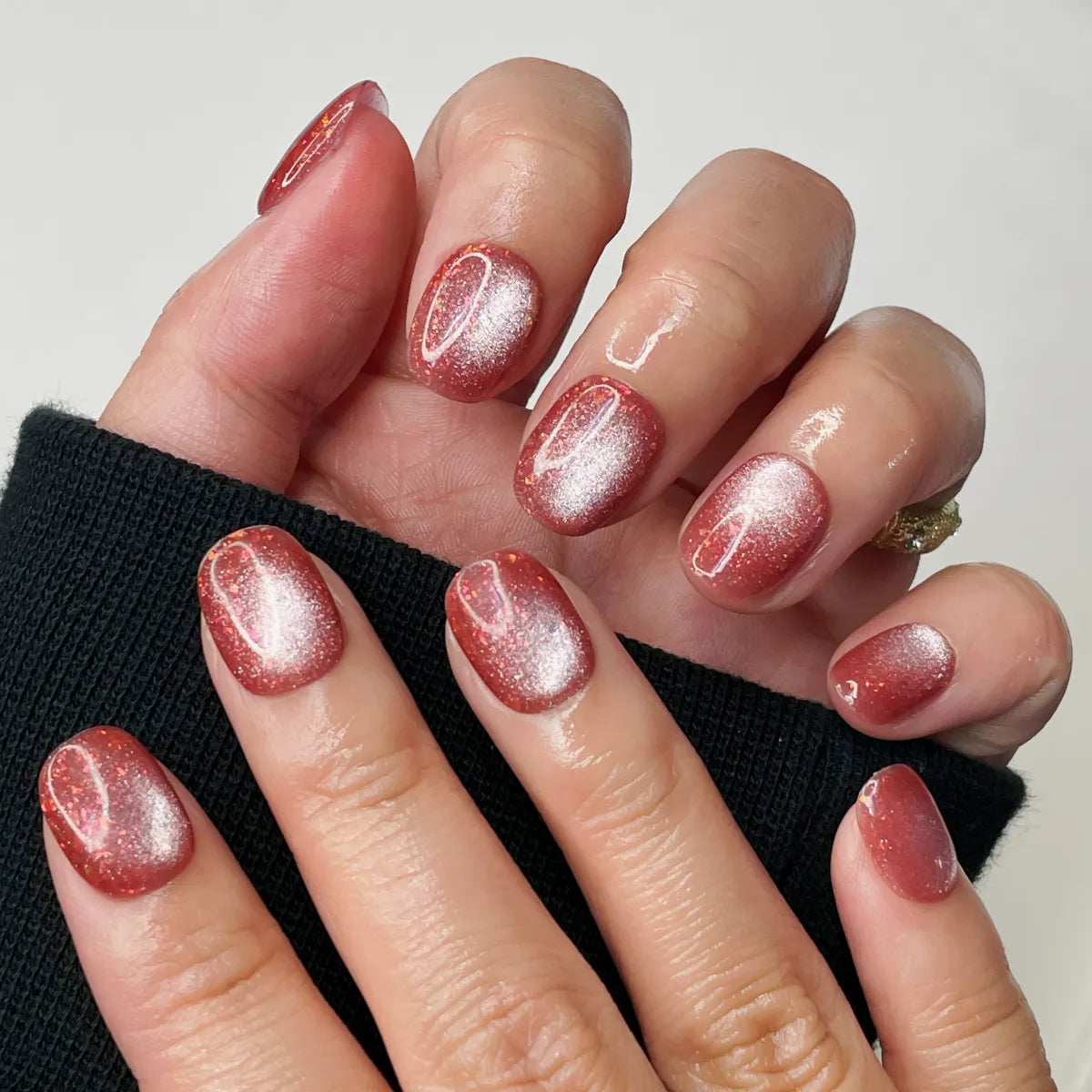 Press On Nail Cat - Eye Galaxy Glam