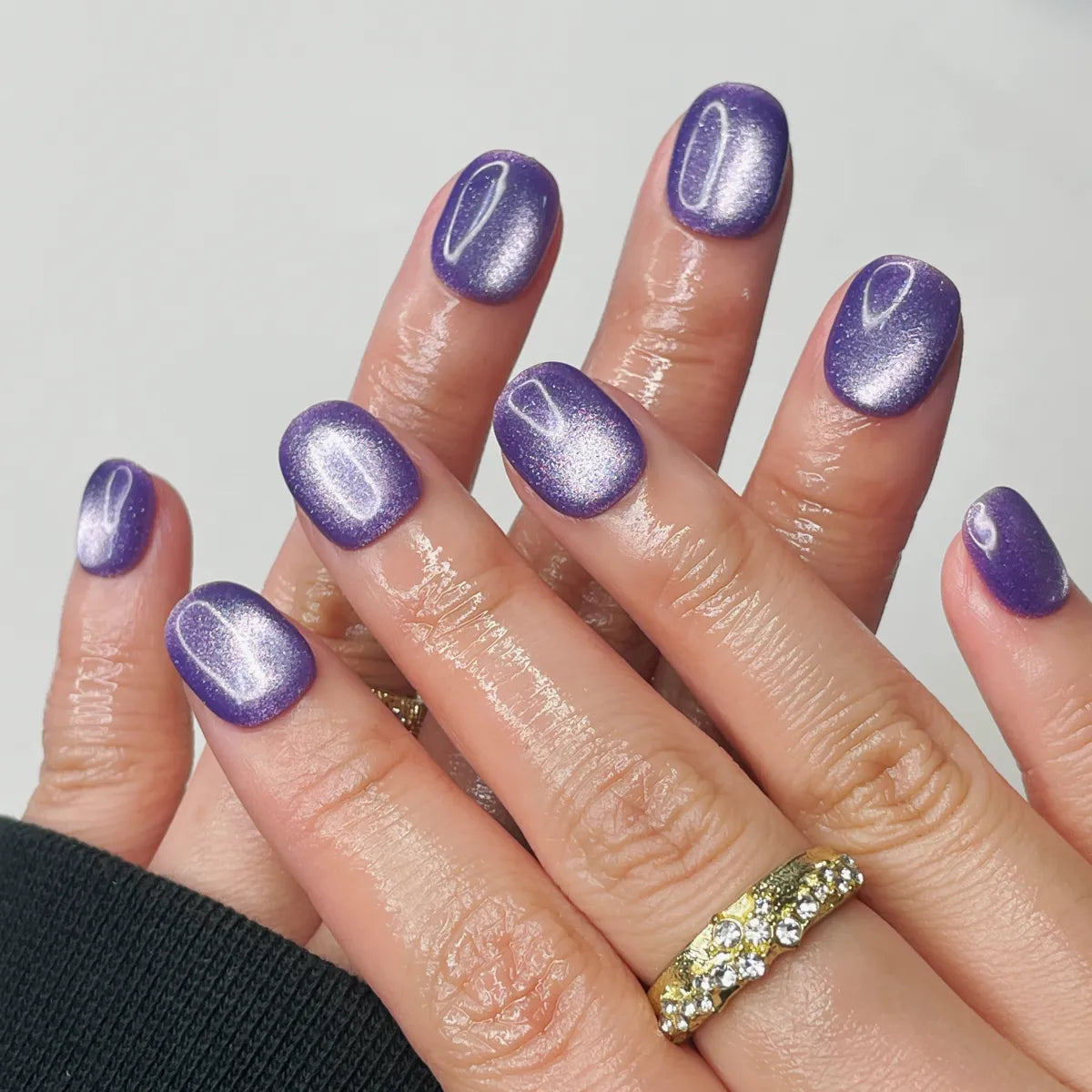 Press On Nail Cat - Eye Purple Haze